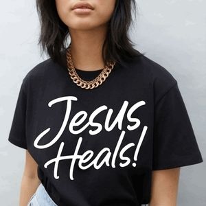 Black tee Jesus Heals!